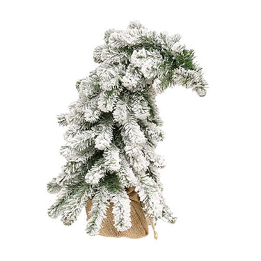 Bendable Flocked Alpine Tree w/Burlap Base, 18